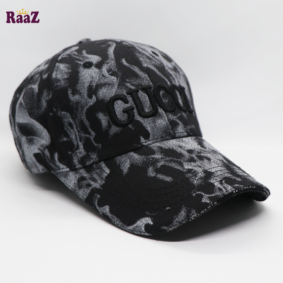 Picture of Premium Quality - White Black Flame Fabrics Embroidery Imported Premium Baseball Cap - Modern - Choice Expression - Designed - Urban Vibes