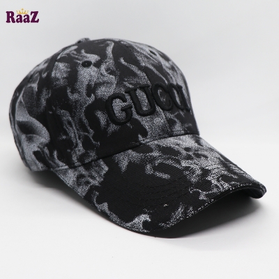 Picture of Premium Quality - White Black Flame Fabrics Embroidery Imported Premium Baseball Cap - Modern - Choice Expression - Designed - Urban Vibes