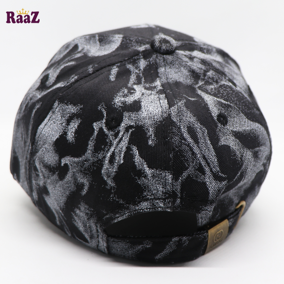 Picture of Premium Quality - White Black Flame Fabrics Embroidery Imported Premium Baseball Cap - Modern - Choice Expression - Designed - Urban Vibes