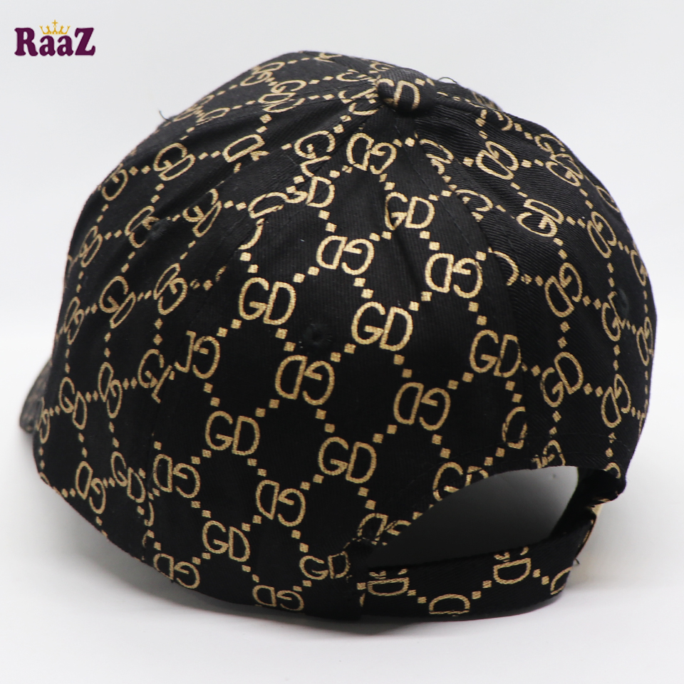 Picture of Easily Usable - Black Golden GG Fabrics Embroidery Logo Imported Premium Baseball Cap - Easy To maintain - Designed - Urban Vibes