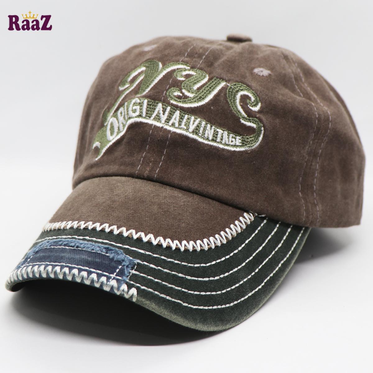 Picture of Brown NYC Vintage Retro Wash Baseball Cap