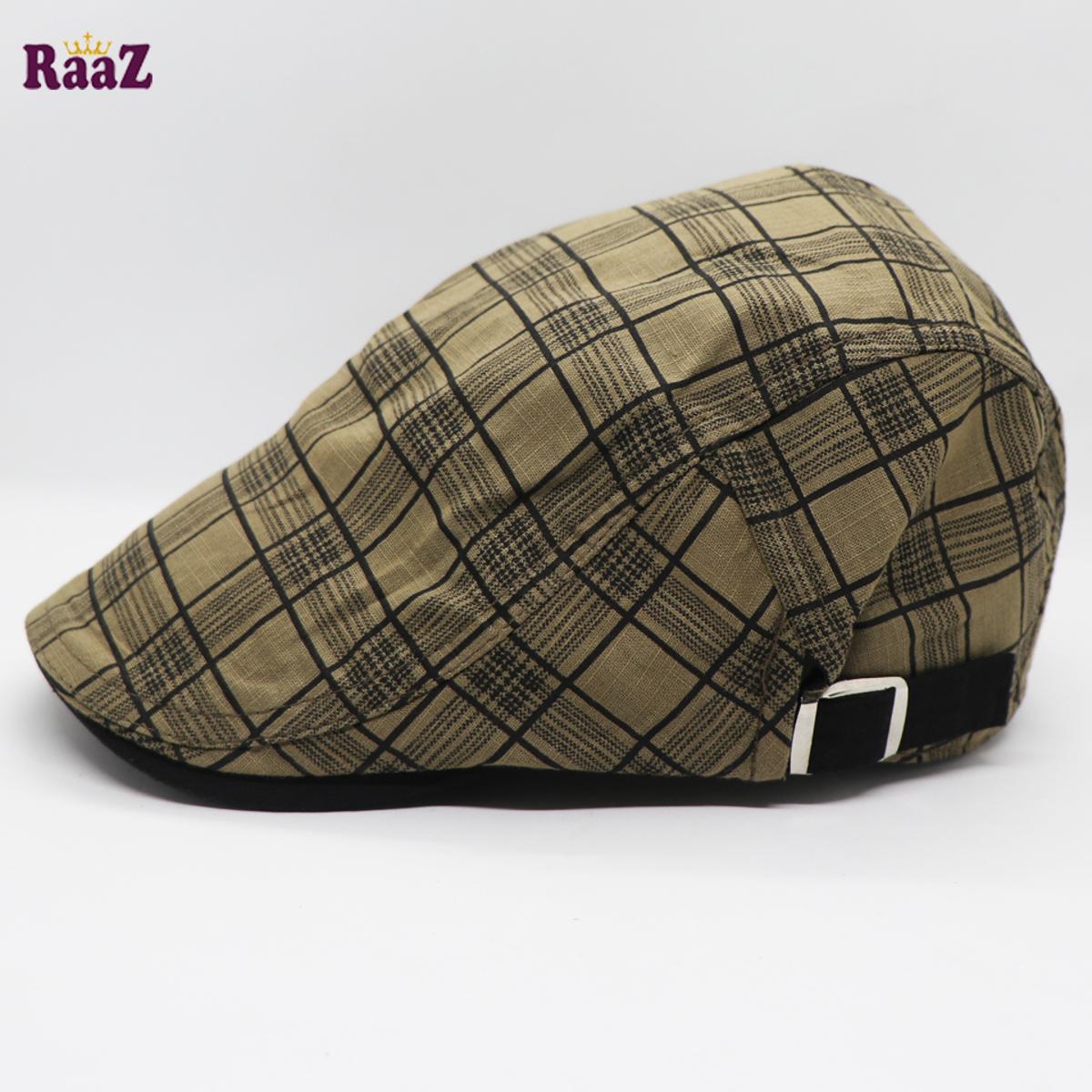 Picture of Trendsetter - Fashion Innovator - Easily Usable - Olive Plaid Beret British Retro Vintage Fashion Golf - Easy To maintain