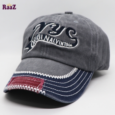 Picture of Silver NYC Vintage Retro Wash Baseball Cap