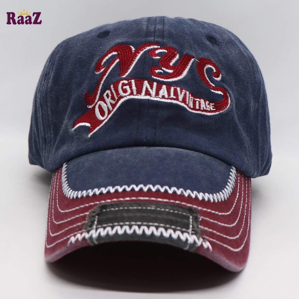 Picture of Ensemble Yourself - Premium Quality - Deep Blue NYC Vintage Retro Wash Baseball Cap - Modern - Choice Expression - Well Inspired & Crafted