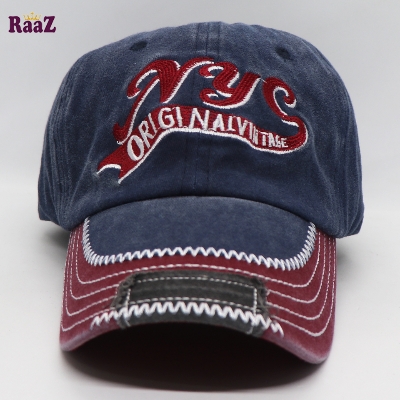 Picture of Ensemble Yourself - Premium Quality - Deep Blue NYC Vintage Retro Wash Baseball Cap - Modern - Choice Expression - Well Inspired & Crafted