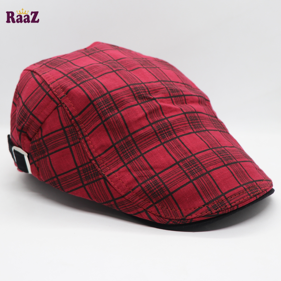 Picture of Ensemble Yourself - Custom Experience - Red Plaid Beret British Retro Vintage Fashion Golf - Couture - High-end - Designed - Urban Vibes