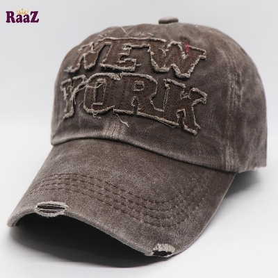 Picture of Trendsetter - Fashion Innovator - Highly Durable - Coffee New York Logo Baseball Wash Cap - Sustainable Choice - Understated Sophistication