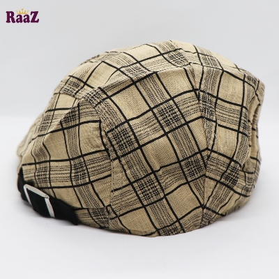 Picture of Off White Plaid Beret British Retro Vintage Fashion Golf