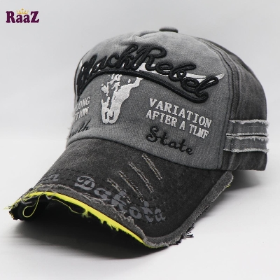Picture of Silver Black Rebel Embroidery China Wash Cap