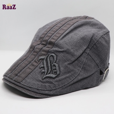 Picture of Grey Men Women Vintage Cotton Patchwork Newsboy Cap Duckbill Visor Casual Cabbie Beret Caps Brand Strapback Flat Golf Hats