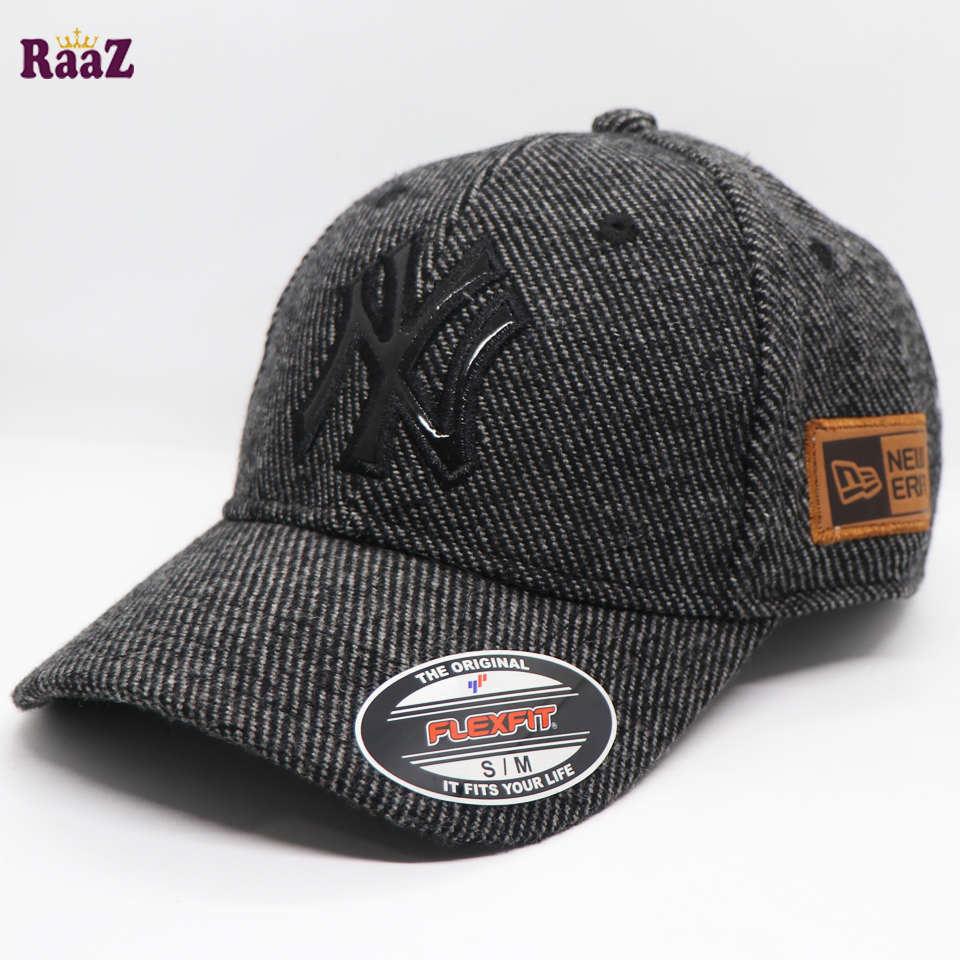 Picture of NY Leather Logo Mix Grey Wool Premium Fabrics Baseball Cap