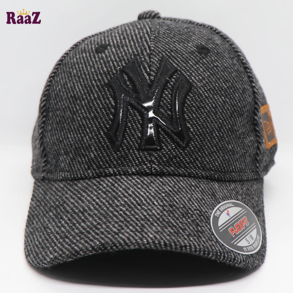 Picture of NY Leather Logo Mix Grey Wool Premium Fabrics Baseball Cap