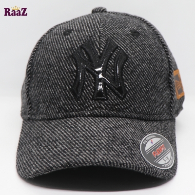 Picture of NY Leather Logo Mix Grey Wool Premium Fabrics Baseball Cap