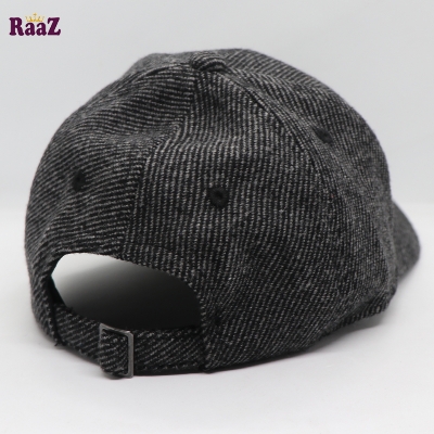 Picture of NAVY Leather Logo Mix Grey Wool Premium Fabrics Baseball Cap