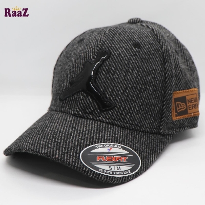 Picture of J0RDAN Leather Logo Mix Grey Wool Premium Fabrics Baseball Cap