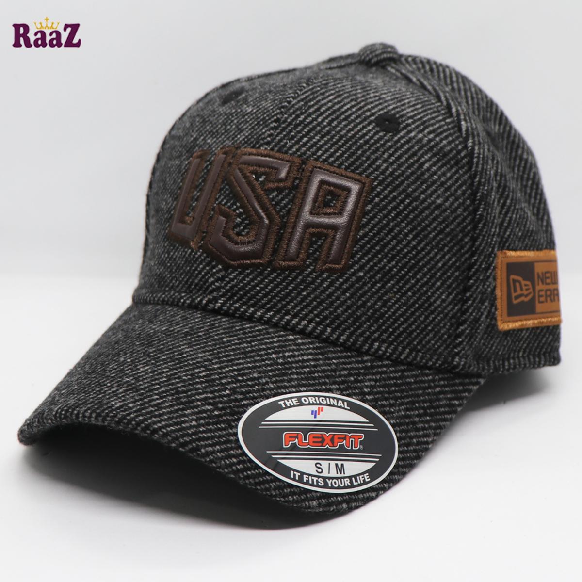 Picture of USA Leather Logo Wool Fabrics Premium Baseball Cap