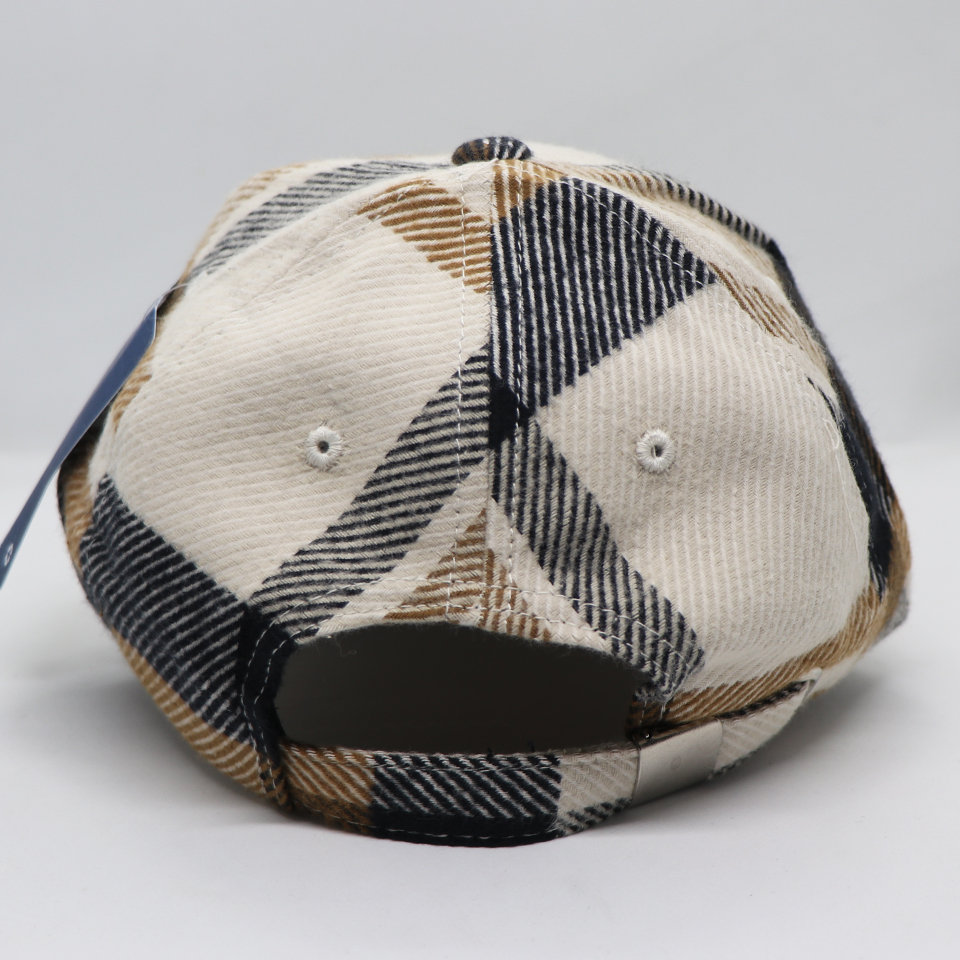 Picture of Unique Shape Gyoufu Leather Logo Big Check Premium Fabrics Baseball Cap