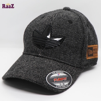 Picture of Black Leather Logo Wool Fabrics Premium Baseball Cap