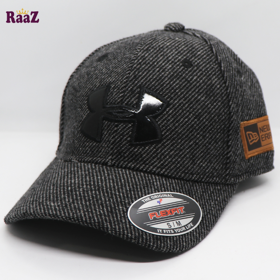 Picture of Black Leather Logo Wool Fabrics Premium Baseball Cap