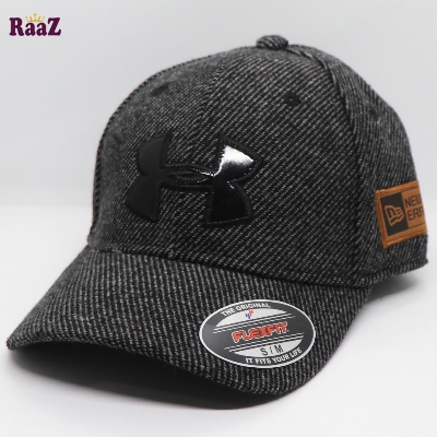 Picture of Black Leather Logo Wool Fabrics Premium Baseball Cap