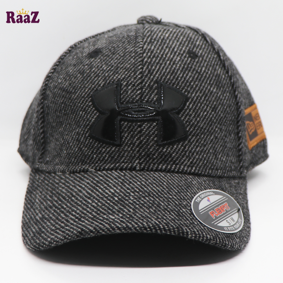 Picture of Black Leather Logo Wool Fabrics Premium Baseball Cap