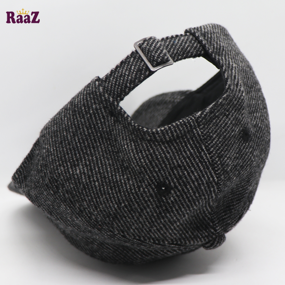 Picture of Black Leather Logo Wool Fabrics Premium Baseball Cap