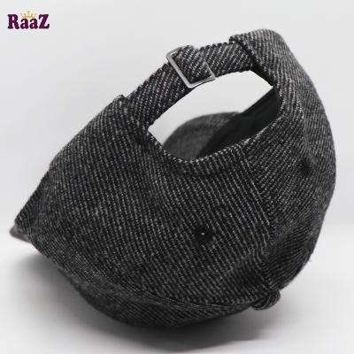 Picture of Black Leather Logo Wool Fabrics Premium Baseball Cap