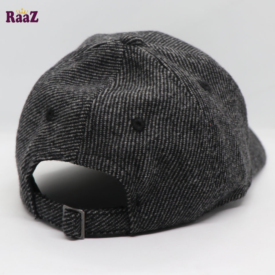 Picture of Black Leather Logo Wool Fabrics Premium Baseball Cap