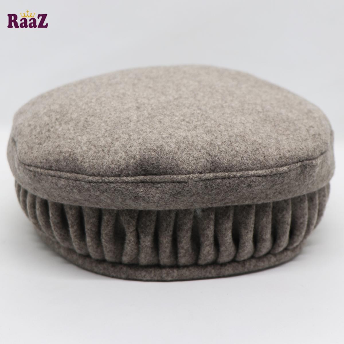 Picture of Navy Blue New Design Wool Spandex Kashmiri Pakol Cap/Tupi For Men (Free Size)