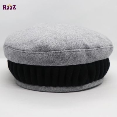 Picture of Multi Grey and Black New Design Wool Spandex Kashmiri Pakol Cap/Tupi For Men (Free Size)