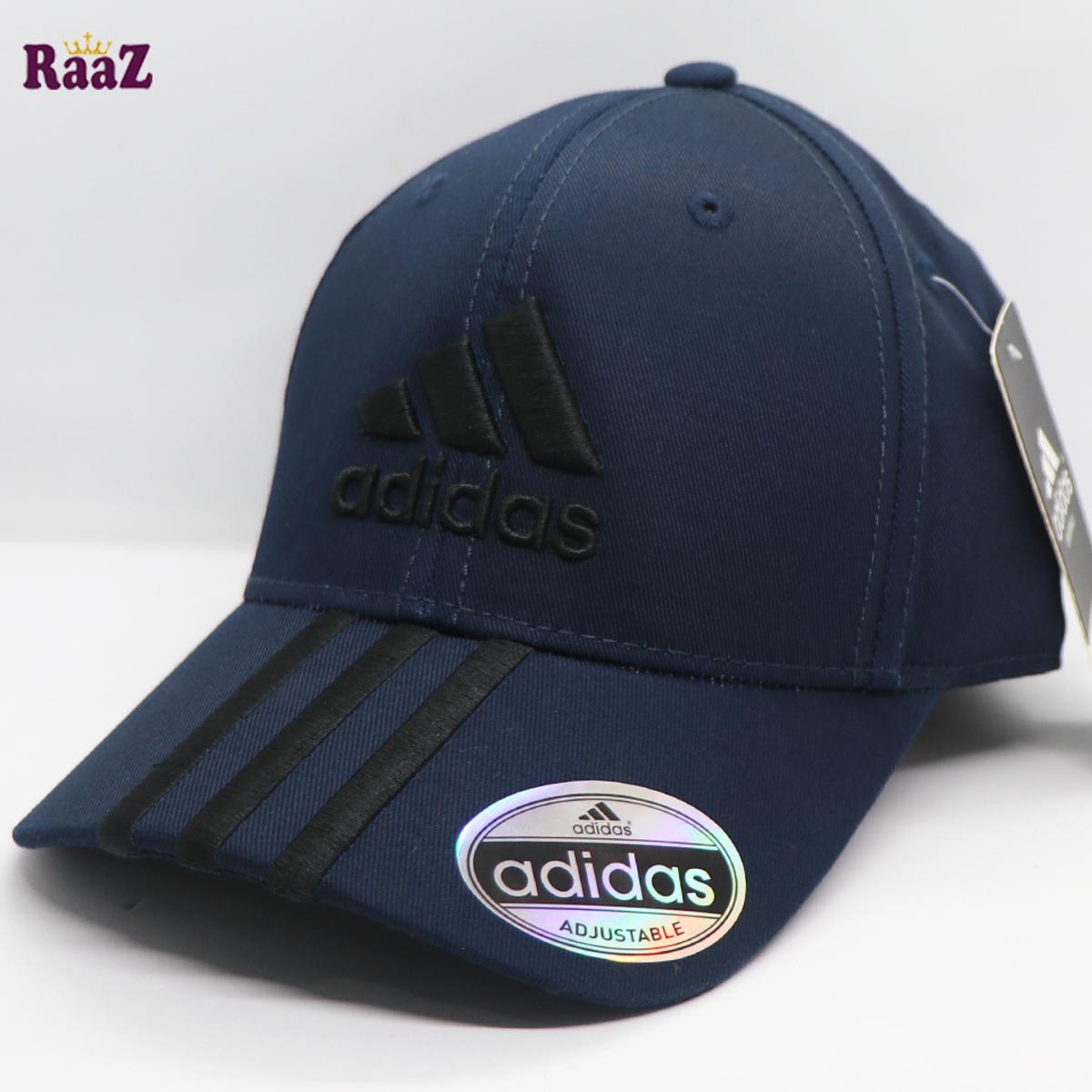 Picture of Athleisure - Avant Grade - Upscale Need - Navy Blue Three Stripe Embroidery Logo Basaball Cap - Sensible - Must Have - Well Inspired & Crafted