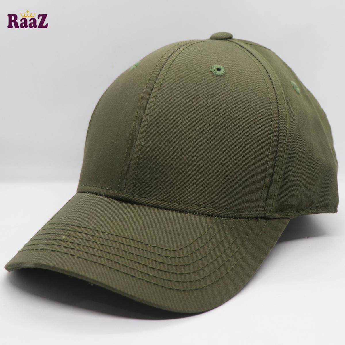 Picture of Green Premium Quality Solid Color Curved Visor Cap