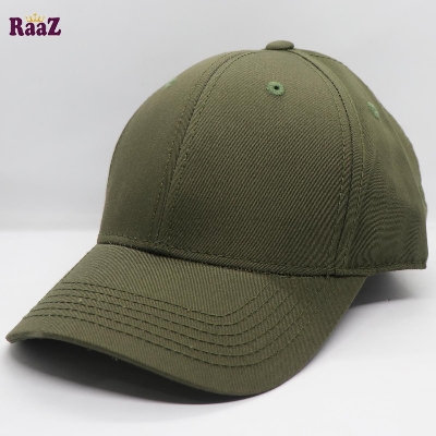 Picture of Green Premium Quality Solid Color Curved Visor Cap