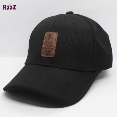 Picture of Black Gyoufu Leather Logo Curved Visor Cap