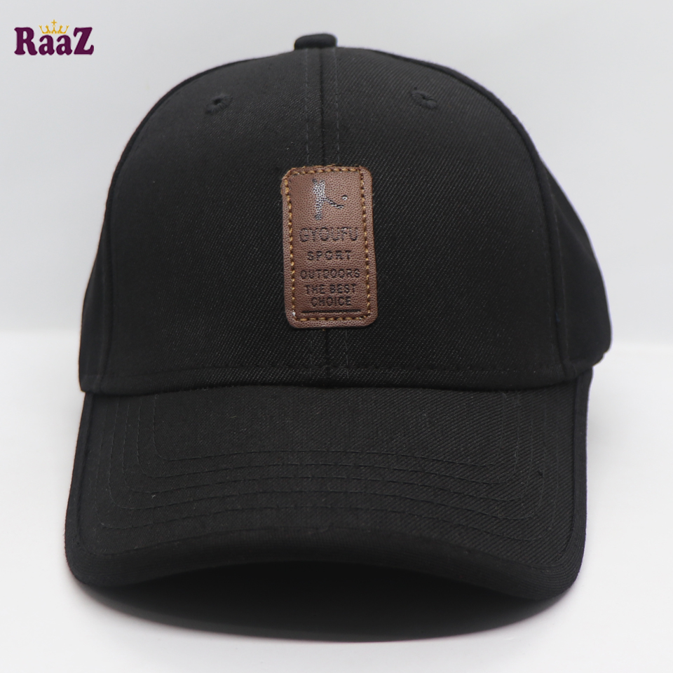 Picture of Black Gyoufu Leather Logo Curved Visor Cap