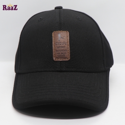 Picture of Black Gyoufu Leather Logo Curved Visor Cap
