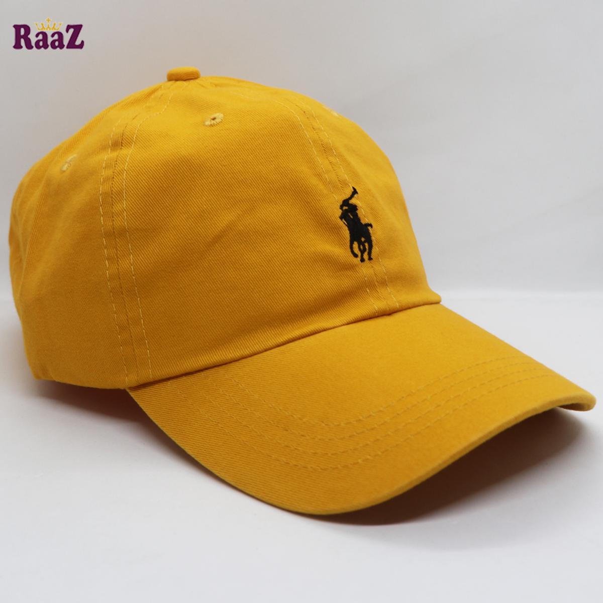 Picture of Yellow Small Polo Embroidery Logo Curved Visor Cap