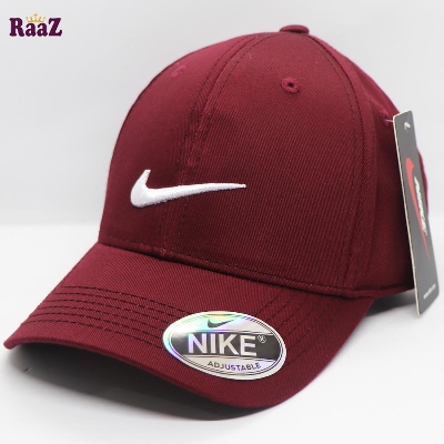Picture of Superb Quality - Maroon Swoosh Logo Premium Fabrics Curved Visor Export Quality Cap - Trend and Needful - Understated Sophistication