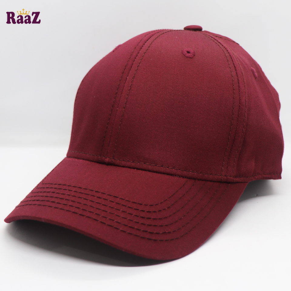 Picture of Maroon Premium Quality Solid Color Curved Visor Cap