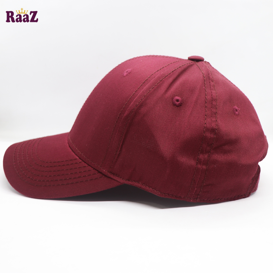Picture of Maroon Premium Quality Solid Color Curved Visor Cap