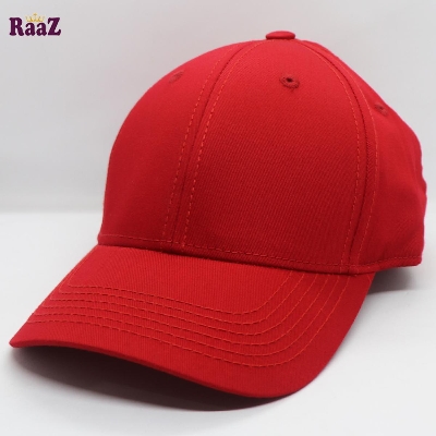 Picture of Red Premium Quality Solid Color Curved Visor Cap