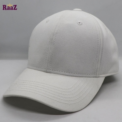 Picture of White Premium Quality Solid Color Curved Visor Cap