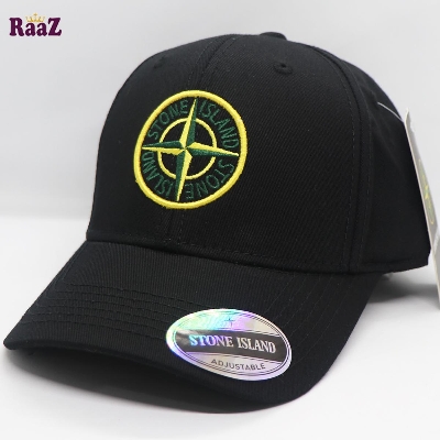 Picture of Black Stone Island Premium Curved Visor Cap