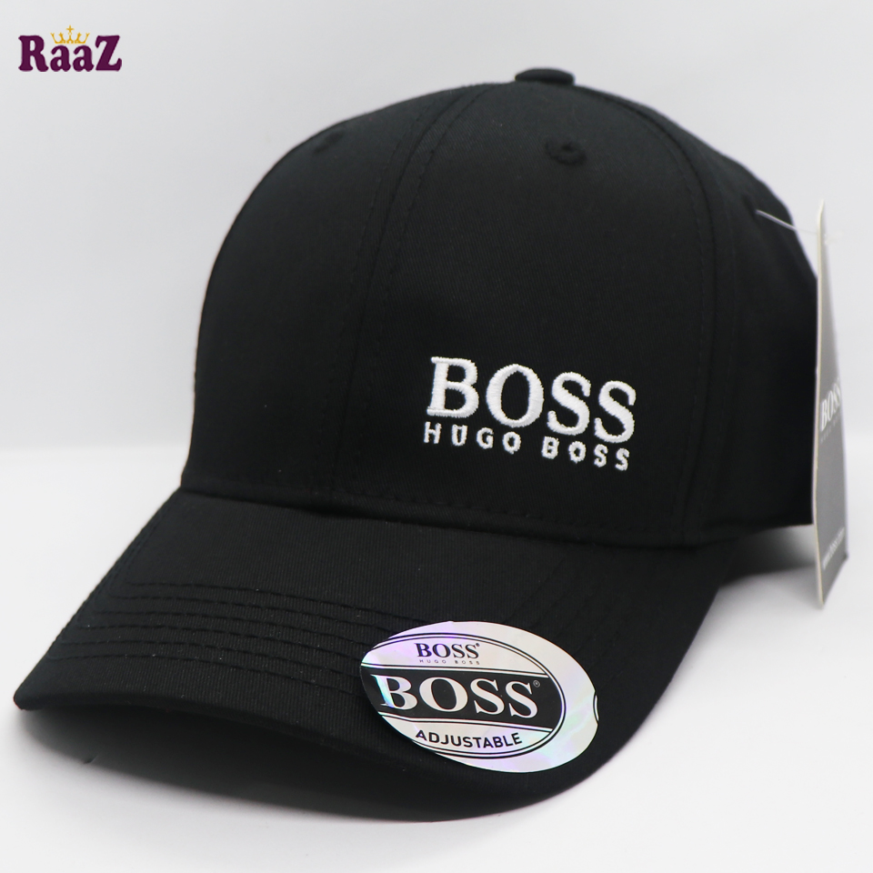 Picture of Highly Sustainable - Black Boss Embroidery Logo Adjustable Premium Curved Visor Cap - Durabilty Assured - Well Inspired & Crafted