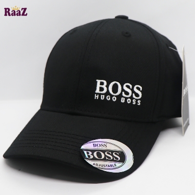 Picture of Highly Sustainable - Black Boss Embroidery Logo Adjustable Premium Curved Visor Cap - Durabilty Assured - Well Inspired & Crafted