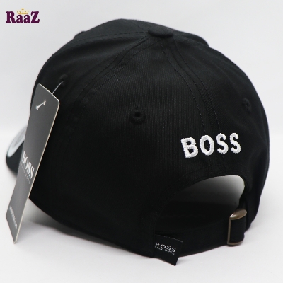 Picture of Highly Sustainable - Black Boss Embroidery Logo Adjustable Premium Curved Visor Cap - Durabilty Assured - Well Inspired & Crafted