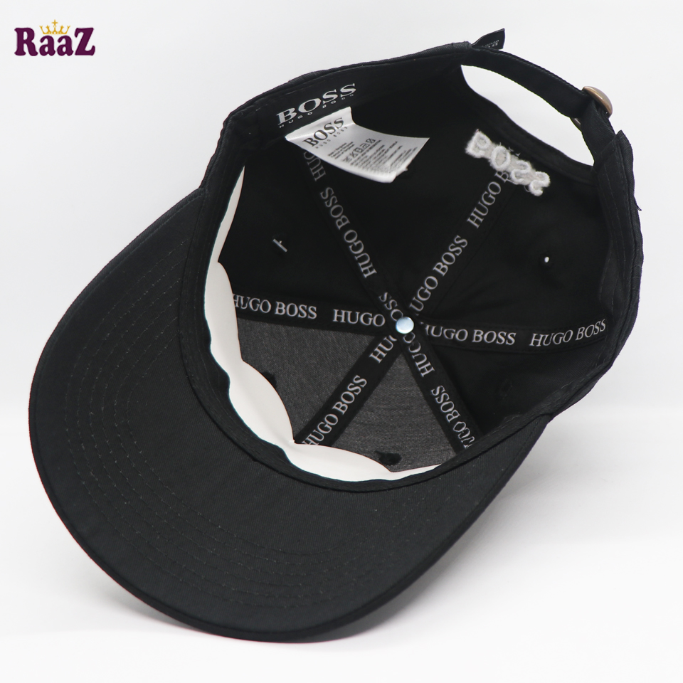 Picture of Highly Sustainable - Black Boss Embroidery Logo Adjustable Premium Curved Visor Cap - Durabilty Assured - Well Inspired & Crafted