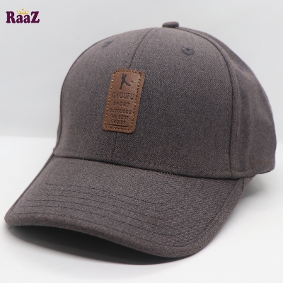 Picture of Grey Gyoufu Leather Logo Curved Visor Cap