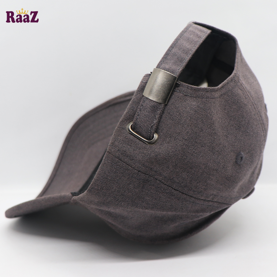 Picture of Grey Gyoufu Leather Logo Curved Visor Cap