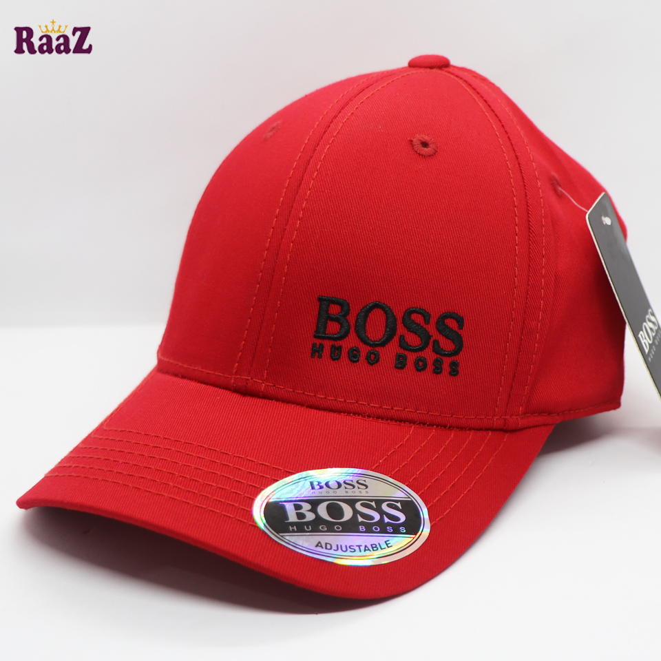 Picture of Athleisure - Avant Grade - Highly Durable - Red Boss Embroidery Logo Adjustable Premium Curved Visor Cap - Sustainable Choice